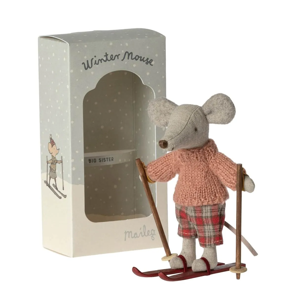 Maileg Winter Mouse with Skis - Big Sister (2023)