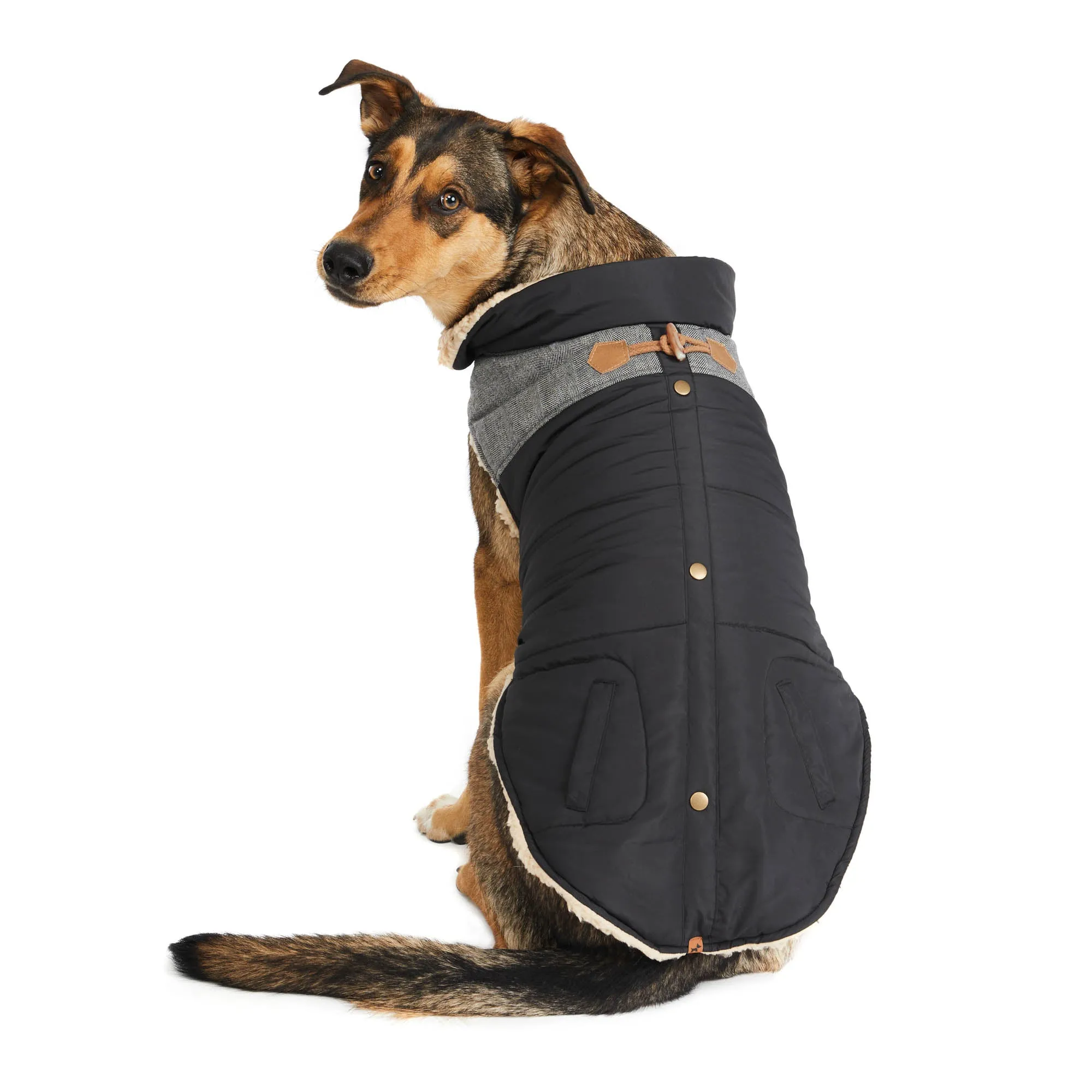 Melton Nylon Vest with Sherpa Lining