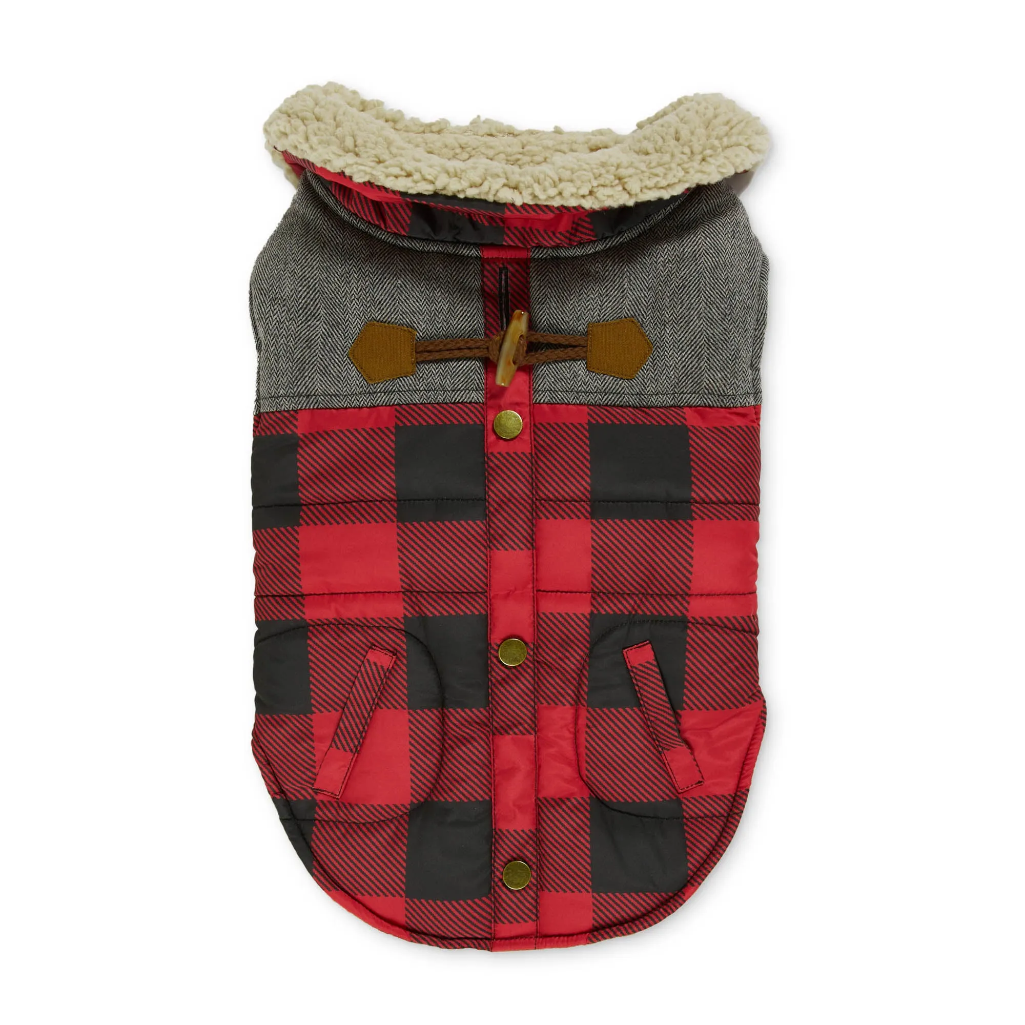 Melton Nylon Vest with Sherpa Lining