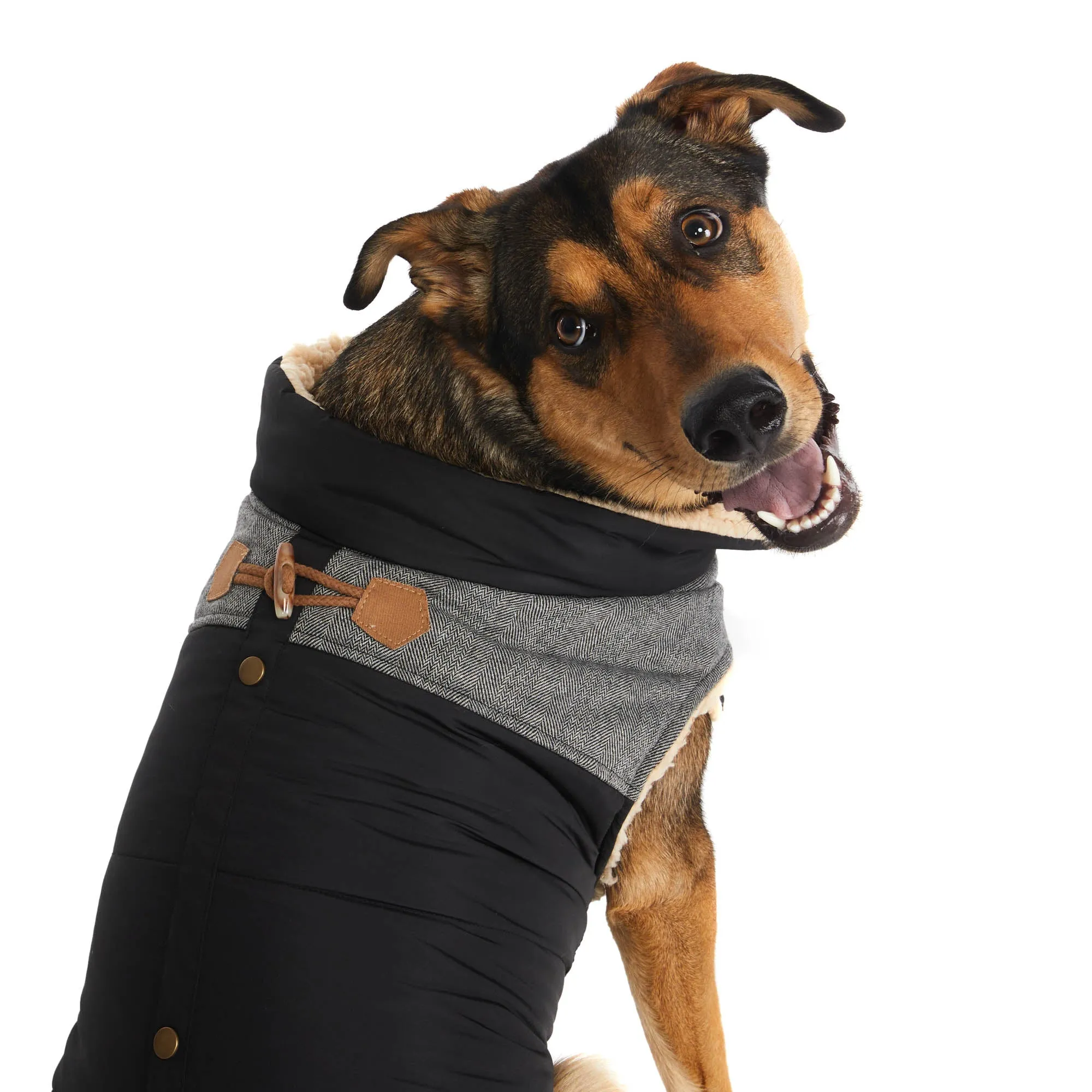 Melton Nylon Vest with Sherpa Lining