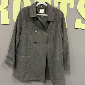 Old Navy Black Wool Double Breasted Peacoat Large