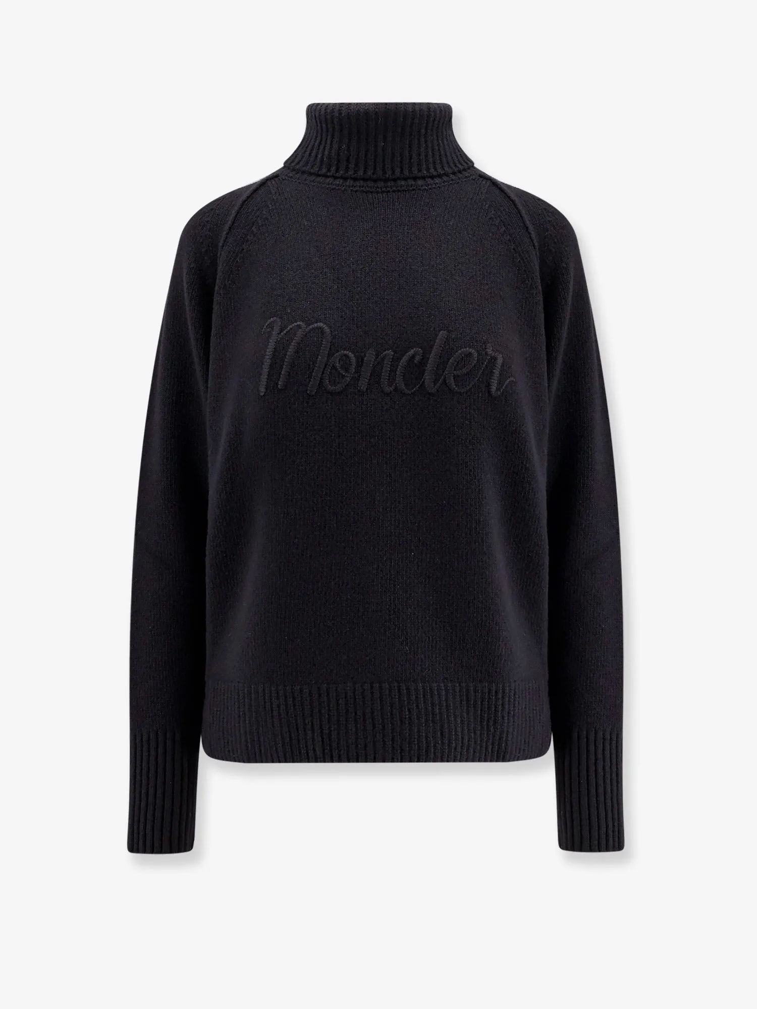 Virgin wool and cashmere sweater with moncler embroidery