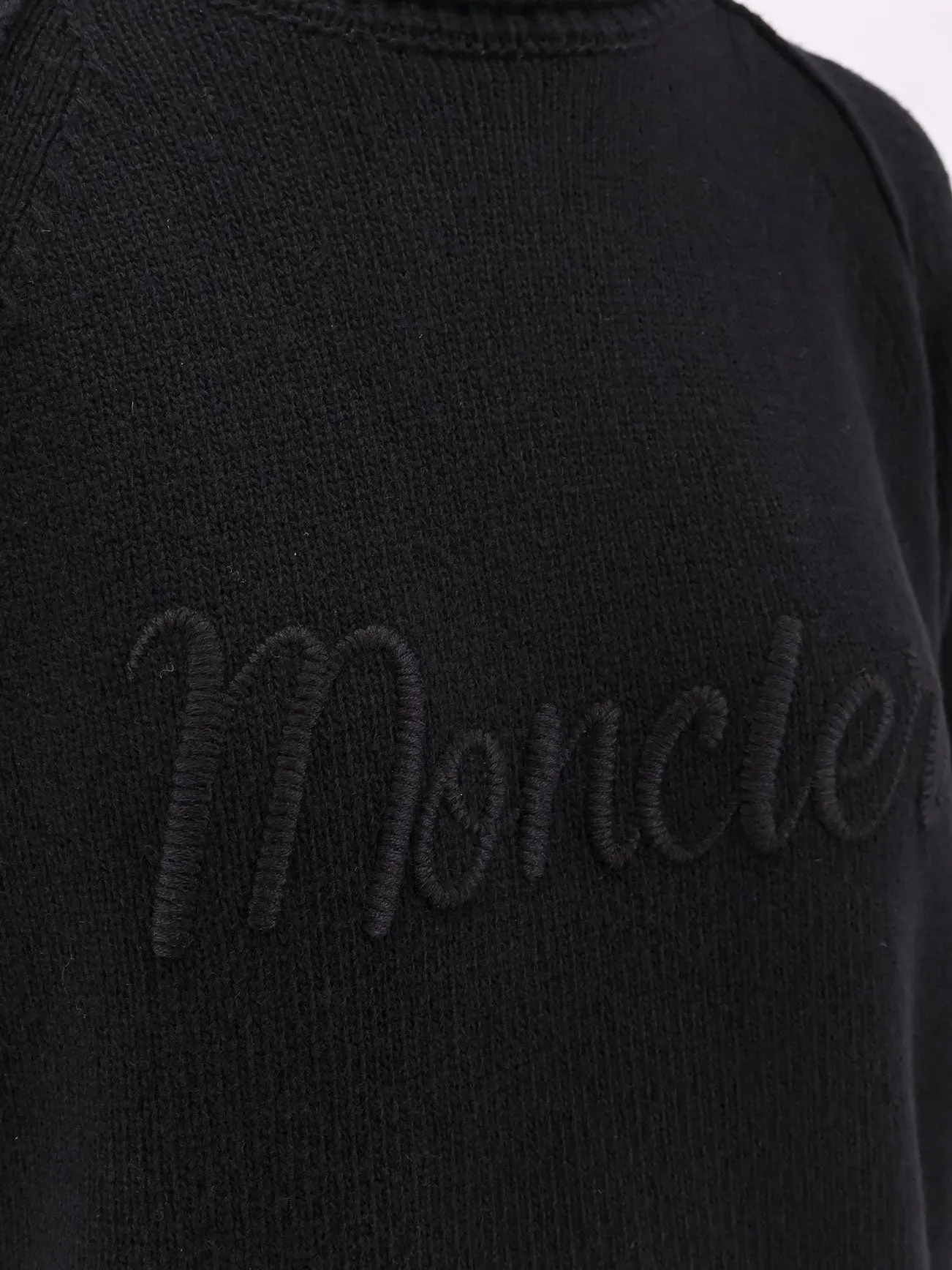 Virgin wool and cashmere sweater with moncler embroidery